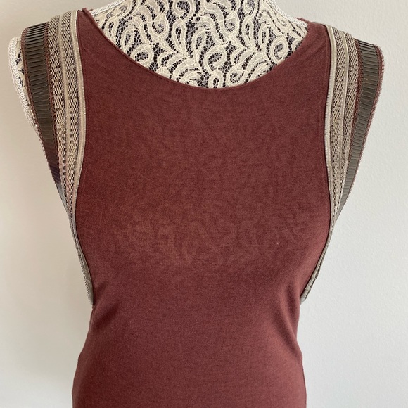 Hand embellished plum dress with metal detailing - Picture 5 of 5